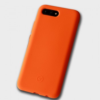Силиконовый матовый непрозрачный чехол с нескользящим софт-тач покрытием для Huawei Honor 10 Оранжевый