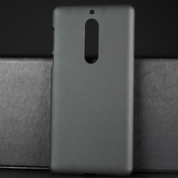Пластиковый непрозрачный матовый чехол для Nokia 5 Черный