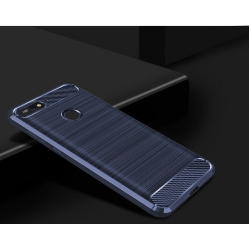 Матовый силиконовый чехол для Huawei Honor 7A Pro/Y6 Prime (2018)/7C с текстурным покрытием металлик