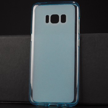 Силиконовый матовый полупрозрачный чехол для Samsung Galaxy S8 Голубой