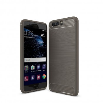 Матовый силиконовый чехол для Huawei Honor 9 с текстурным покрытием металлик Серый