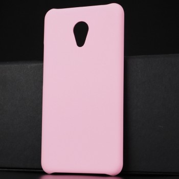 Пластиковый непрозрачный матовый чехол для Meizu M5 Розовый