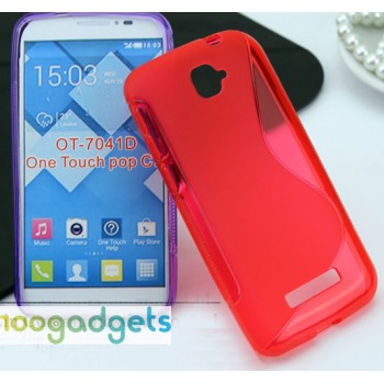 Силиконовый S чехол для Alcatel One Touch Pop C7 Красный