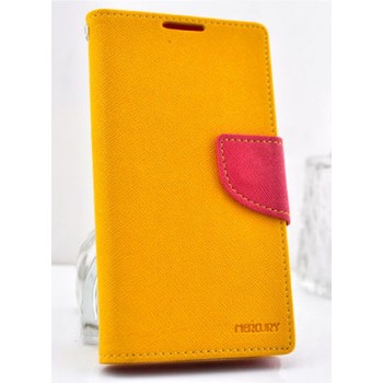 Чехол портмоне с защелкой на силиконовой основе для Samsung Galaxy Core Желтый