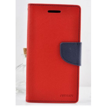 Чехол портмоне с защелкой на силиконовой основе для Samsung Galaxy Core Красный