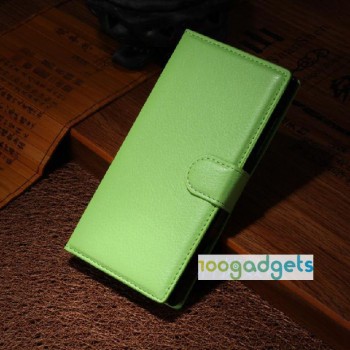 Чехол портмоне подставка с защелкой для Alcatel One Touch Idol Alpha Зеленый