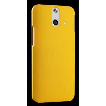 Пластиковый матовый металлик чехол для HTC One E8 Желтый