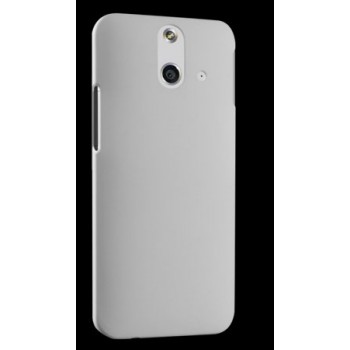 Пластиковый матовый металлик чехол для HTC One E8 Белый