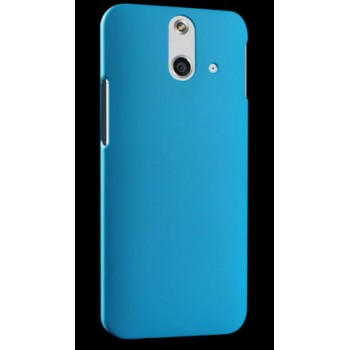 Пластиковый матовый металлик чехол для HTC One E8 Голубой
