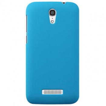 Пластиковый матовый металлик чехол для Alcatel One Touch Pop S7 Голубой