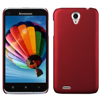 Пластиковый матовый чехол для Lenovo A859 Ideaphone Красный