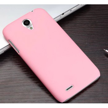 Пластиковый матовый чехол для Lenovo A859 Ideaphone Розовый