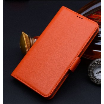 Кожаный чехол портмоне (нат. кожа) для Samsung Galaxy Note Edge Оранжевый
