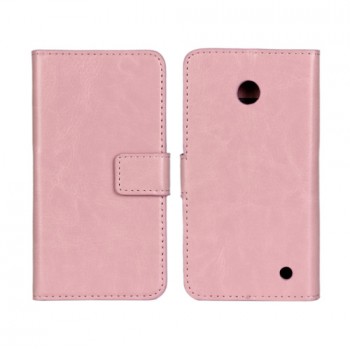 Чехол портмоне подставка (глянцевая кожа) для Nokia Lumia 630 Розовый