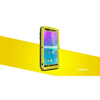 Ульрапротекторный пылевлагозащитный чехол металл/стекло для Samsung Galaxy Note 4 Желтый