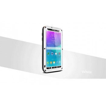 Ульрапротекторный пылевлагозащитный чехол металл/стекло для Samsung Galaxy Note 4 Белый