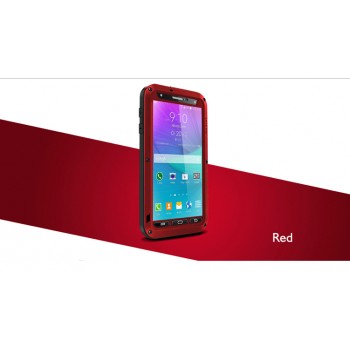 Ульрапротекторный пылевлагозащитный чехол металл/стекло для Samsung Galaxy Note 4 Красный