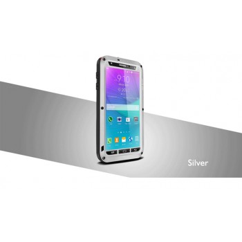 Ульрапротекторный пылевлагозащитный чехол металл/стекло для Samsung Galaxy Note 4 Серый