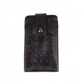 Кожаный чехол мешок с застежкой и крепежом на пояс для Samsung Galaxy Note 4 Черный