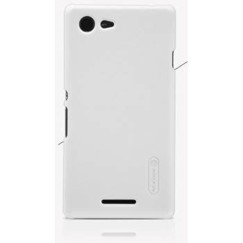 Пластиковый матовый нескользящий премиум чехол для Sony Xperia E3 Белый