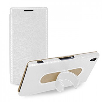 Кожаный чехол горизонтальная книжка подставка (нат. кожа) для Sony Xperia Z3