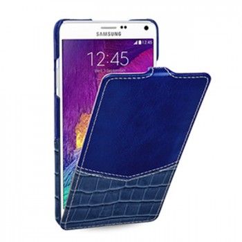 Кожаный чехол вертикальная книжка (нат. кожа двух видов) для Samsung Galaxy Note 4