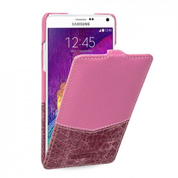 Кожаный чехол горизонтальная книжка (нат. кожа двух видов) для Samsung Galaxy Note 4