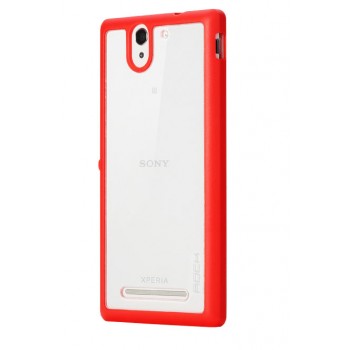 Премиум двухкомпонентный чехол-бампер для Sony Xperia C3 Красный