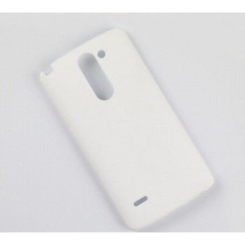Пластиковый матовый чехол металлик для LG G3 Stylus Белый
