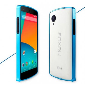 Металлический бампер для Google LG Nexus 5 Голубой
