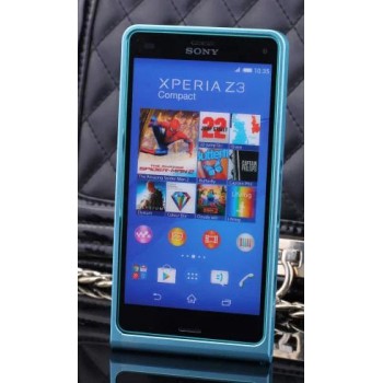 Металлический бампер для Sony Xperia Z3 Compact Голубой