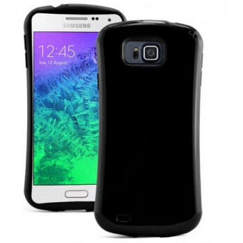 Силиконовый эргономичный чехол повышенной защиты для Samsung Galaxy Alpha Черный
