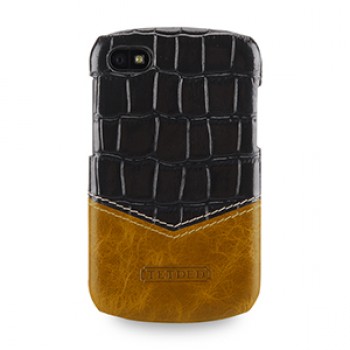 Кожаный чехол накладка (нат. кожа двух видов) для Blackberry Q10