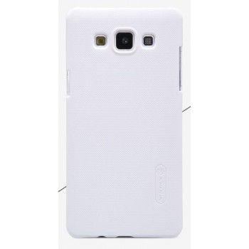 Пластиковый матовый нескользящий премиум чехол для Samsung Galaxy A5 Белый