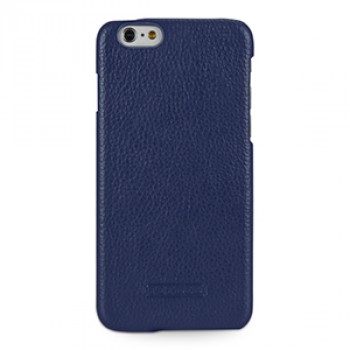 Кожаный чехол накладка (нат. кожа) для Iphone 6 Синий