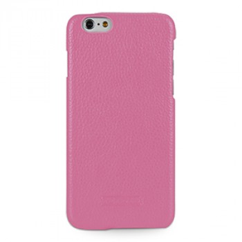 Кожаный чехол накладка (нат. кожа) для Iphone 6 Розовый