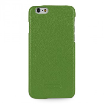 Кожаный чехол накладка (нат. кожа) для Iphone 6 Зеленый
