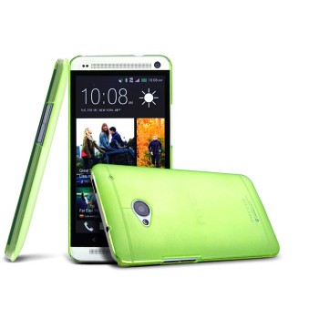 Пластиковый полупрозрачный чехол для HTC One (M7) Dual SIM Зеленый