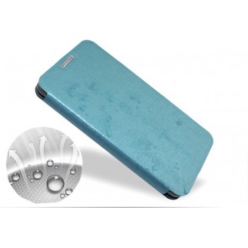 Чехол флип подставка на присоске и пластиковой основе с глянцевой текстурой серия Glossy Shield для HTC One 2 mini Голубой