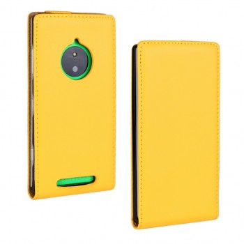 Чехол вертикальная книжка на пластиковой основе для Nokia Lumia 830 Желтый
