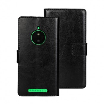 Глянцевый чехол портмоне подставка с защелкой для Nokia Lumia 830 Черный