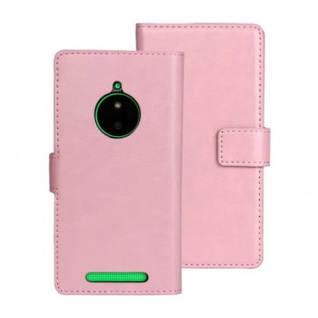 Глянцевый чехол портмоне подставка с защелкой для Nokia Lumia 830 Розовый