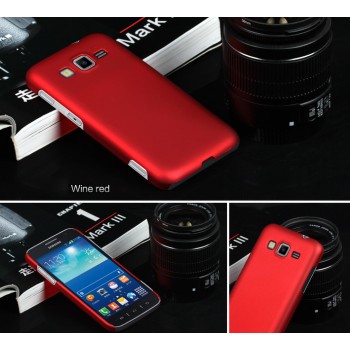 Пластиковый матовый непрозрачный чехол для Samsung Galaxy Core Advance Красный