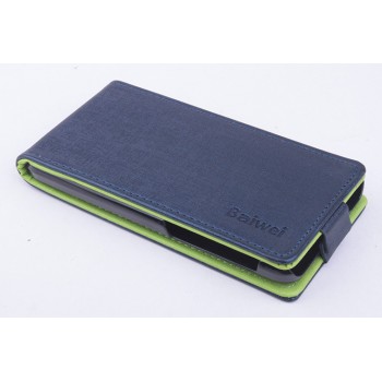 Чехол вертикальная книжка на силиконовой основе с магнитной застежкой для Lenovo S660 Синий