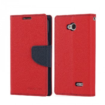Текстурный чехол флип с дизайнерской застежкой для LG L70 Красный