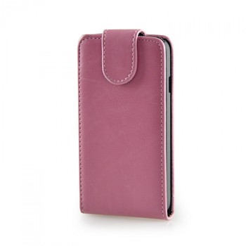 Чехол вертикальная книжка на пластиковой основе с магнитной застежкой для LG L70 Розовый