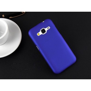 Пластиковый матовый непрозрачный чехол металик для Samsung Galaxy Core Prime Синий