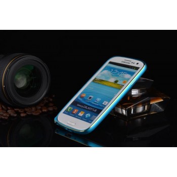 Металлический бампер с золотой окантовкой для Samsung Galaxy A5 Голубой