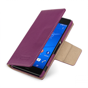 Эксклюзивный кожаный чехол портмоне подставка (премиум нат. кожа) на кожаной основе с усиленной магнитной защелкой для Sony Xperia Z3 