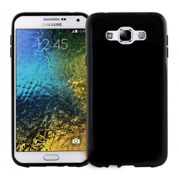 Силиконовый матовый непрозрачный чехол для Samsung Galaxy E7 Черный